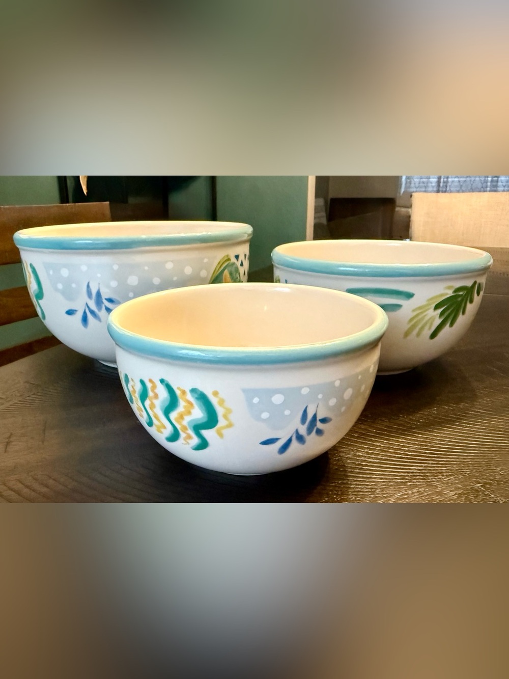 Vintage Studio Nova Barrier Reef 3pc. Ceramic Nesting Bowl Set- Mint Condition